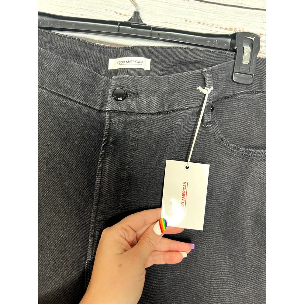 Good American Good Curve Skinny Jeans Distressed Black NWT 22 - Picture 4 of 5